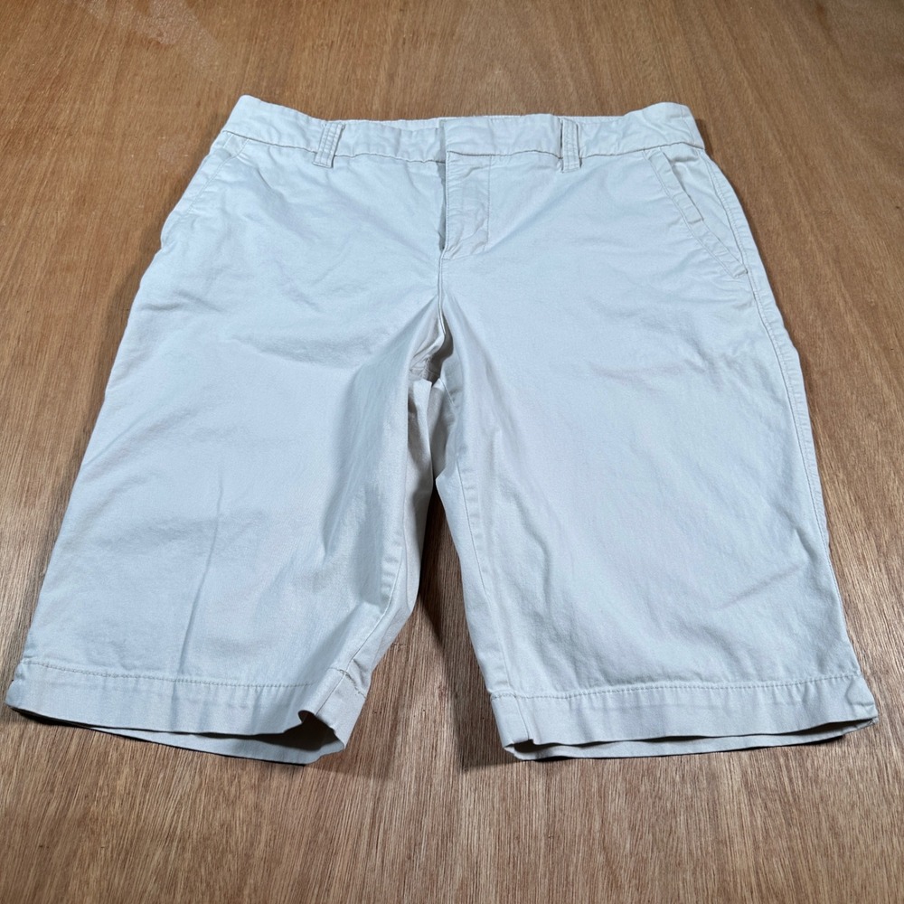 Sonoma Bermuda Shorts Women 10 Tan Chino Original Fit Mid Rise Stretch Casual
